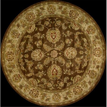 NOURISON Jaipur Area Rug Collection Brown 8 Ft X 8 Ft Round 99446586131